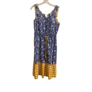 Matilda Jane Blue Ridge Farmhouse Sleeveless Floral Dress Small
